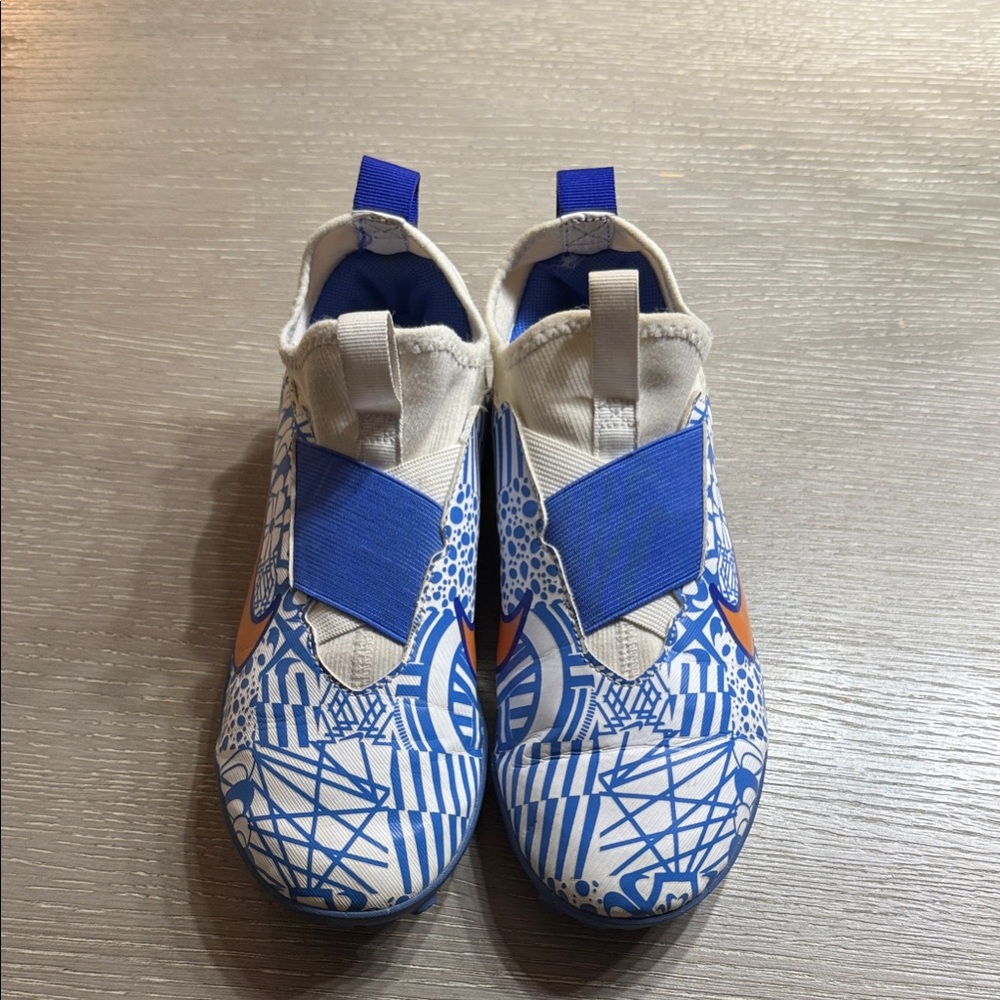 Nike NOVELSHIP Zoom Mercurial Vapor Kids Blue and White indoor soccer Shoes